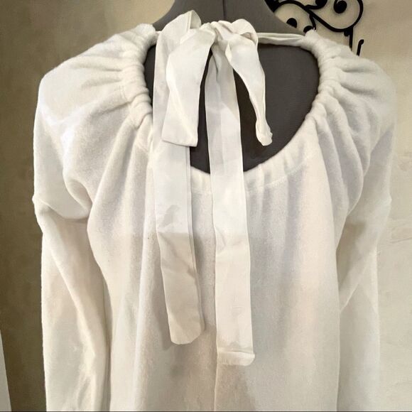 Anthropologie Saturday Sunday white top with ribbon and keyhole at nape size XS - Picture 1 of 8